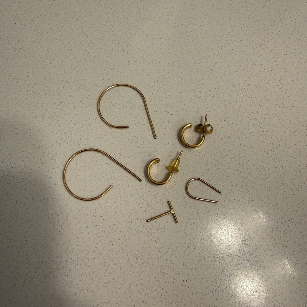 Minimal Gold-Plated Earrings Set